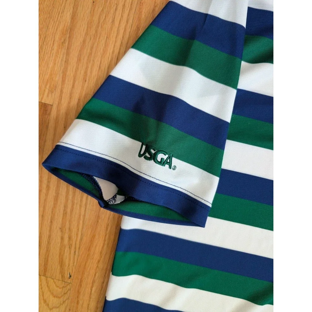 Erin Hills Polo Golf Ralph Lauren Polo Shirt Striped Medium 2017 US Open USGA